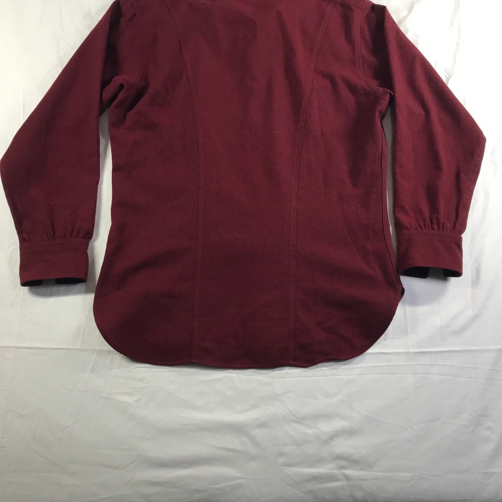 Pendleton Mens Large Burgundy Red Wool Western Pearl Snap Shirt Made in USA - Picture 9 of 9